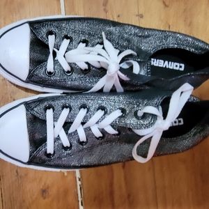Herringbone glitter converse